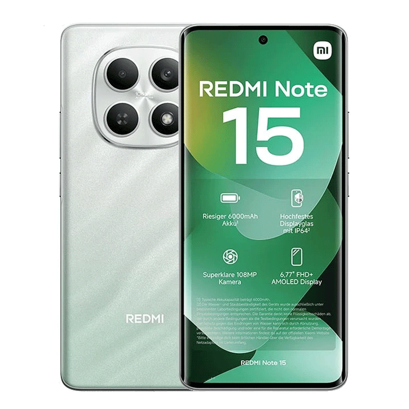 گوشی موبايل شیائومی مدل Redmi Note 15 4G ظرفیت 256 گیگابایت رم 8 گیگابایت گوشی موبايل شیائومی مدل Redmi Note 15 4G ظرفیت 256 گیگابایت رم 8 گیگابایت